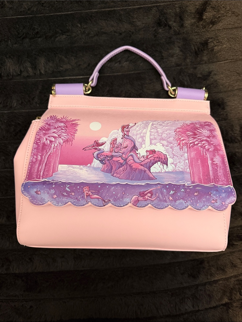 Loungefly Pink & Lavender Mermaid Top-Handle Satchel